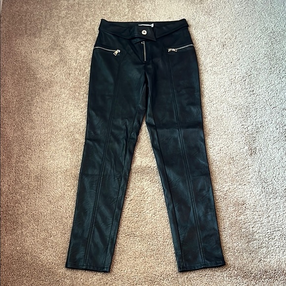 Tiger Mist Faux Leather Zippered Pants - Picture 2 of 9